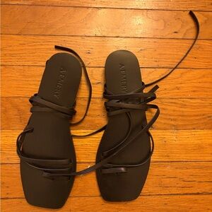 A. Emery Black wrap Sandals